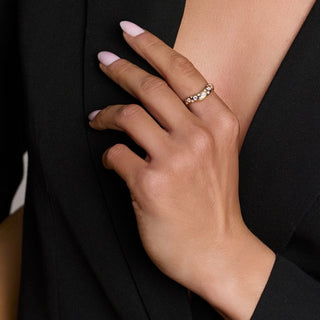 Enigma Oracle Set Diamond Wave Band by Logan Hollowell Jewelry