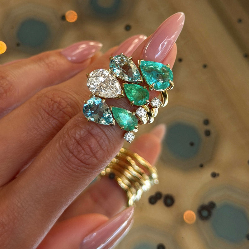 Lagoon Paraiba and Diamond Nexus Ring