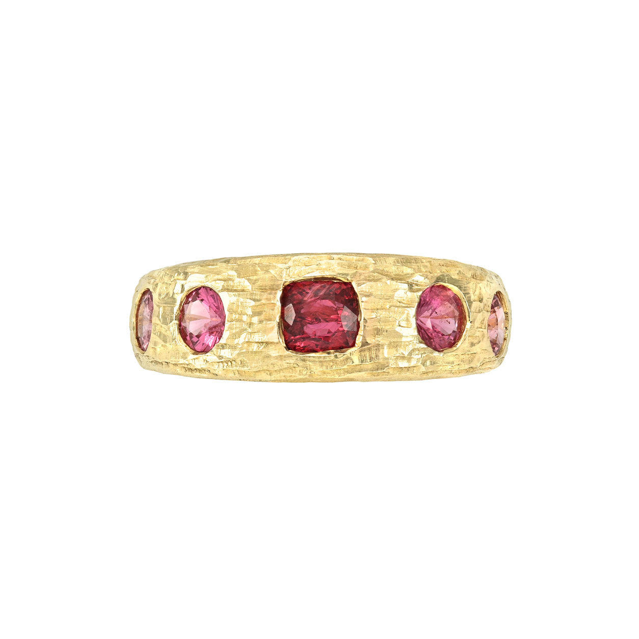Queen Rose Spinel Band Yellow Gold 3 by Logan Hollowell Jewelry