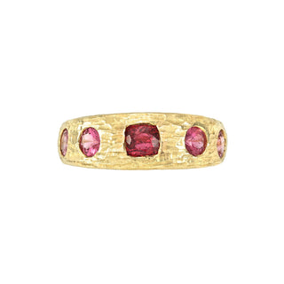 Queen Rose Spinel Band Yellow Gold 3 by Logan Hollowell Jewelry