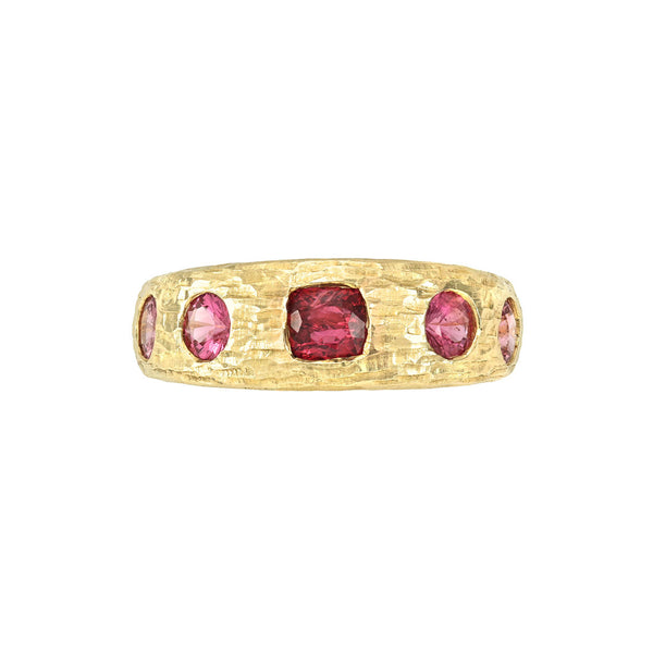 Queen Rose Spinel Band Yellow Gold 3 by Logan Hollowell Jewelry