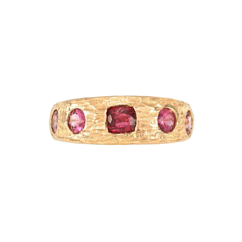 Queen Rose Spinel Band Rose Gold 3 by Logan Hollowell Jewelry