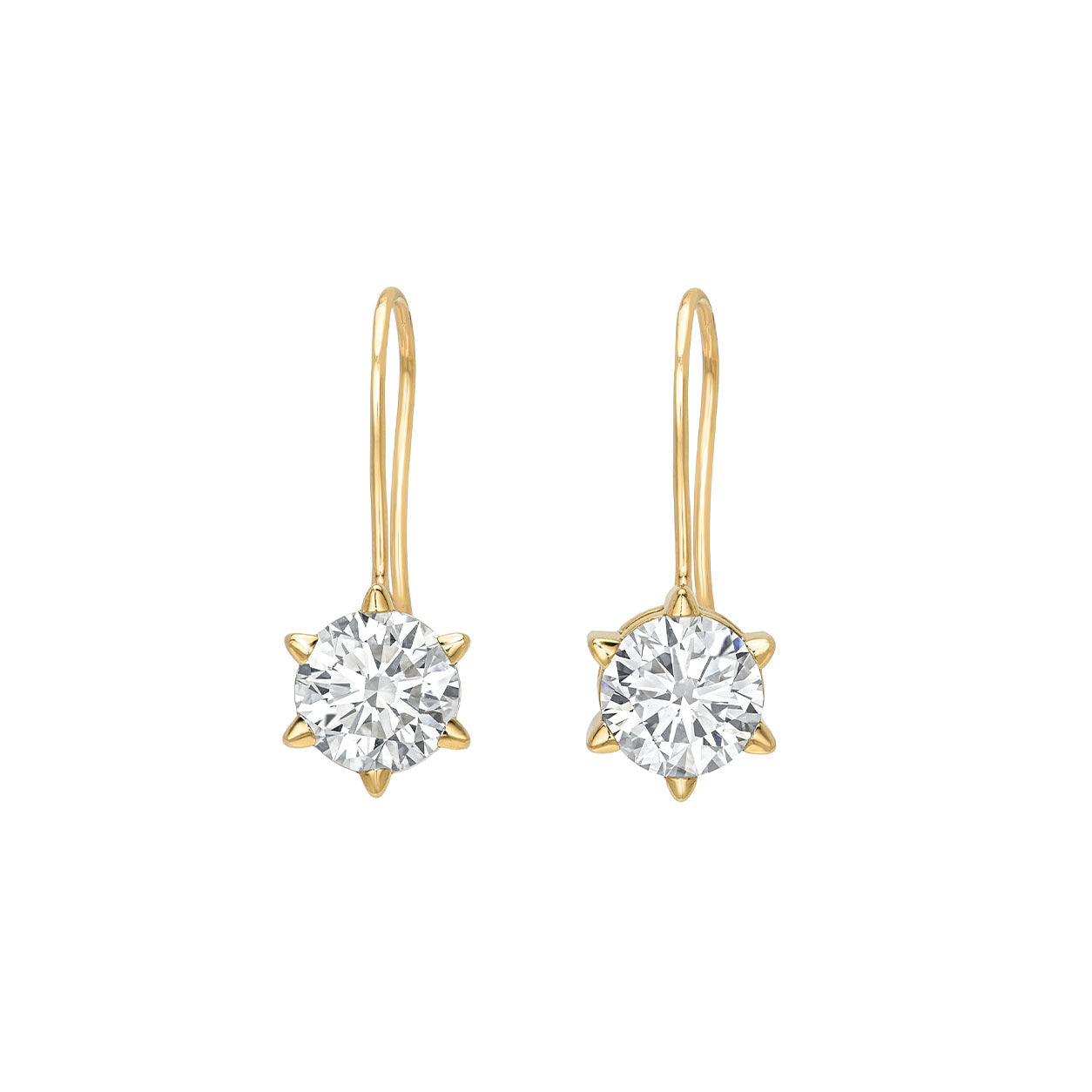 Solar Flare Diamond Drop Earrings Yellow Gold by Logan Hollowell Jewelry