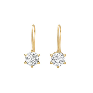 Solar Flare Diamond Drop Earrings Yellow Gold by Logan Hollowell Jewelry