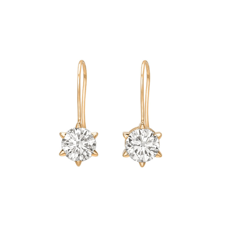 Solar Flare Diamond Drop Earrings Rose Gold by Logan Hollowell Jewelry