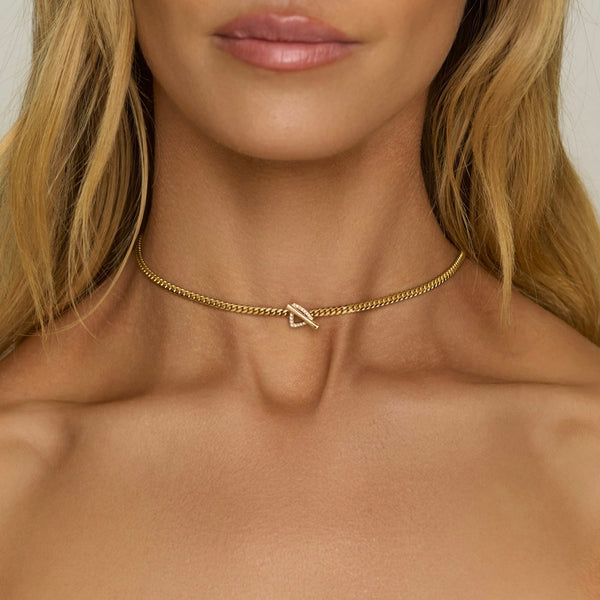 Pavé Diamond Mini Trillion Toggle Choker by Logan Hollowell Jewelry
