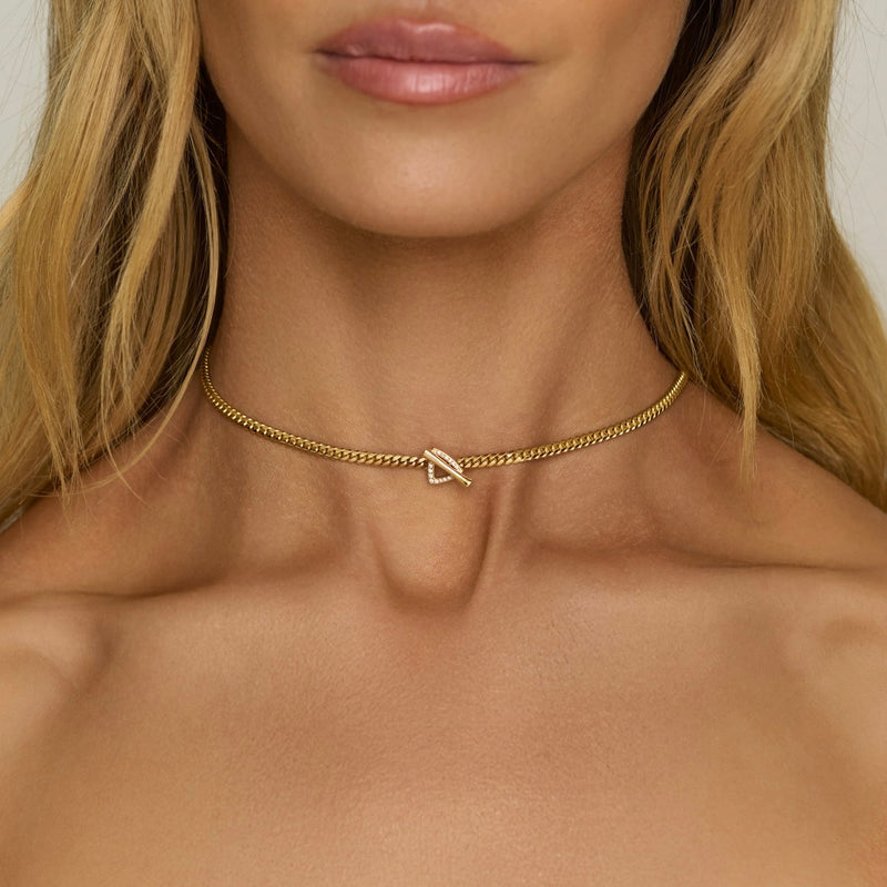 Pavé Diamond Mini Trillion Toggle Choker by Logan Hollowell Jewelry