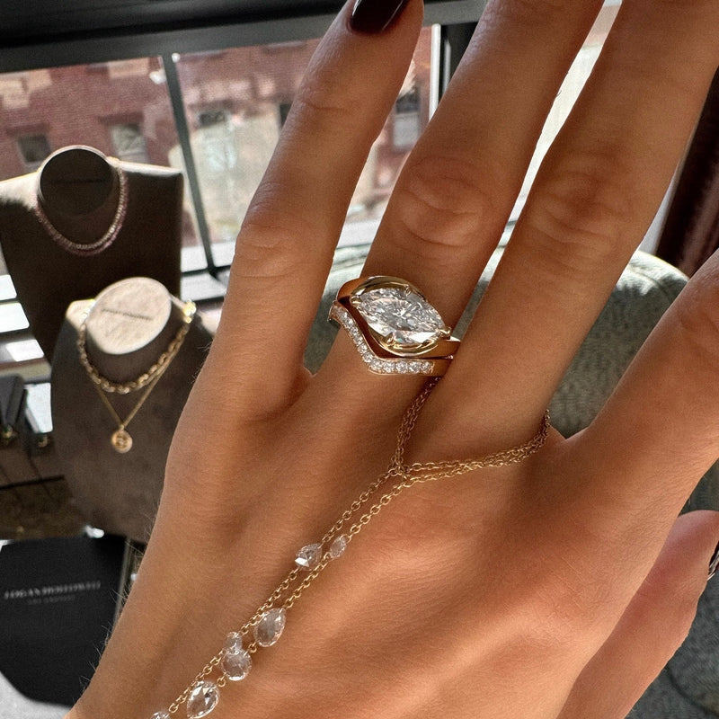 The Onde Marquise Diamond Duo by Logan Hollowell Jewelry