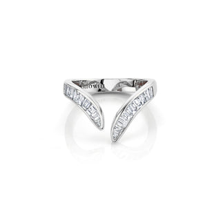 Baby Baguette Diamond Tusk Ring White Gold 3.0  by Logan Hollowell Jewelry