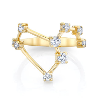 14k Prong Set Leo Constellation Ring | Ready to Ship Yellow Gold 6  by Logan Hollowell Jewelry