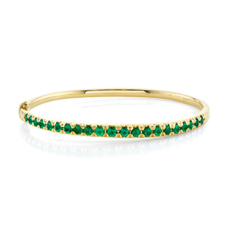 French Pave Graduated Emerald Bracelet | Ready to Ship Yellow Gold Petite  by Logan Hollowell Jewelry