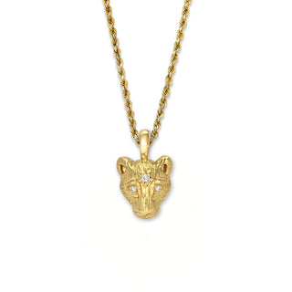 Lioness Necklace Yellow Gold Pendant Only by Logan Hollowell Jewelry