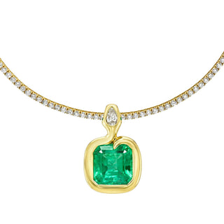 Emerald & Diamond Kundalini Pendant by Logan Hollowell Jewelry