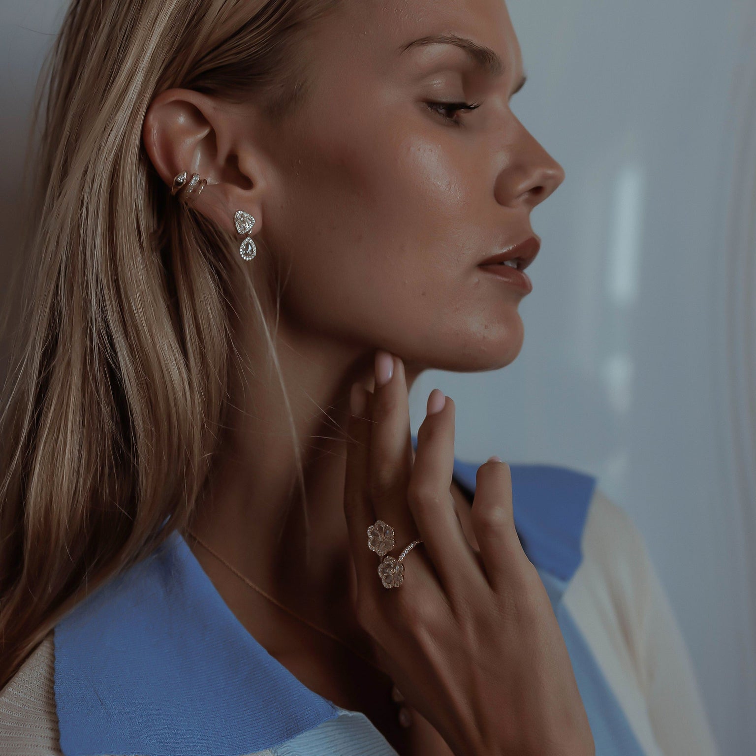 Eau De Rose Cut Mushroom Studs    by Logan Hollowell Jewelry