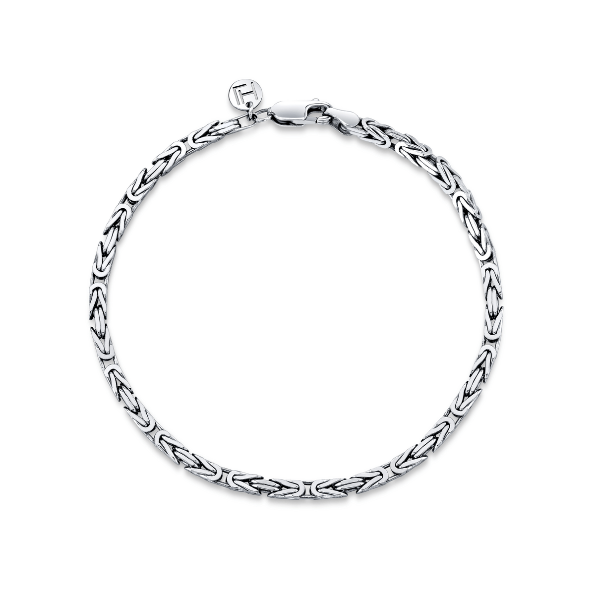 Men's Byzantine Chain Bracelet | Ready to Ship White Gold 8.5" by Logan Hollowell Jewelry