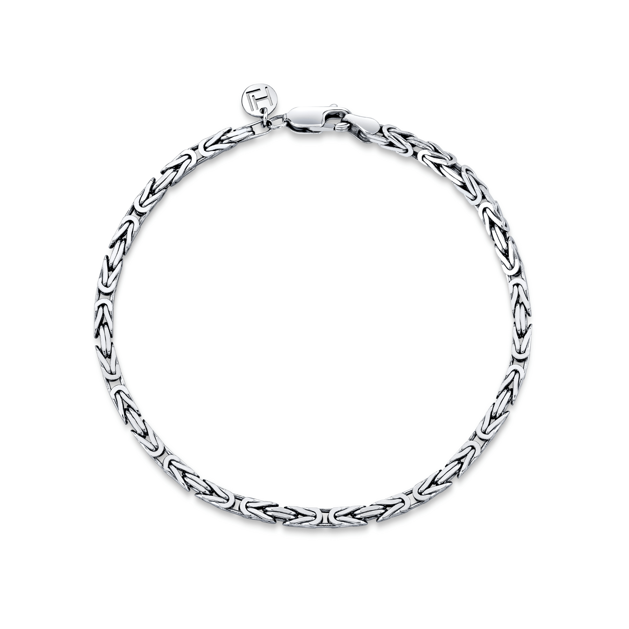 Men's Byzantine Chain Bracelet | Ready to Ship White Gold 8.5" by Logan Hollowell Jewelry