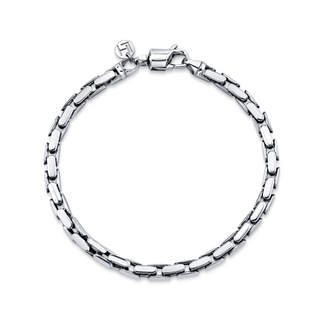 Men's Hollow Stone Chain Bracelet 8" White Gold  by Logan Hollowell Jewelry
