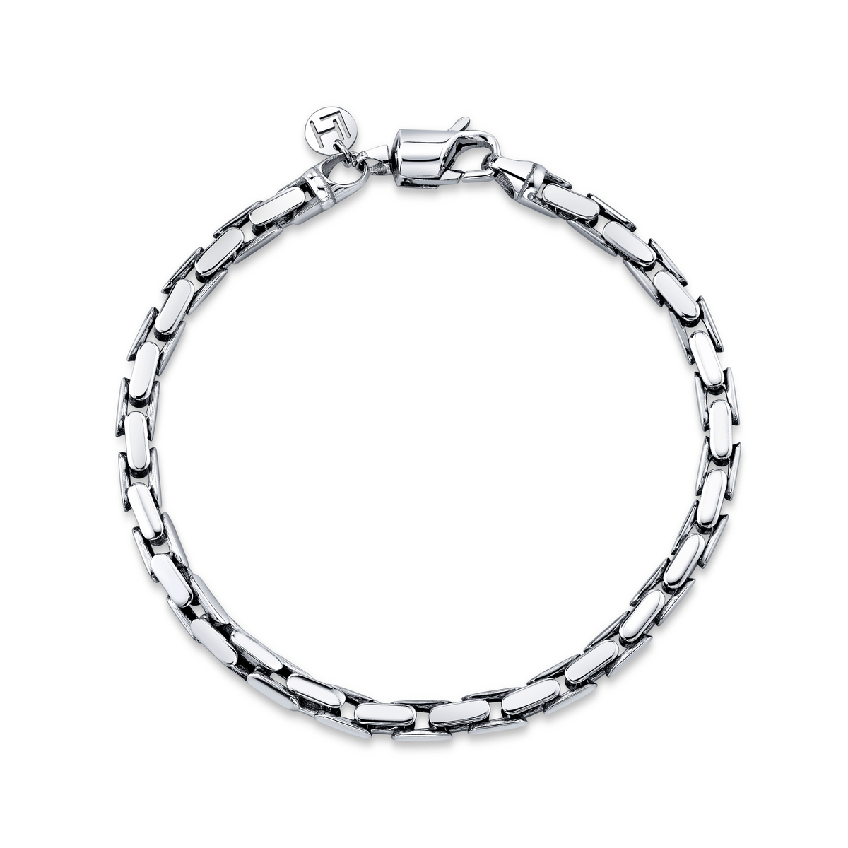 Men's Hollow Chain Bracelet | Ready to Ship White Gold 8" by Logan Hollowell Jewelry