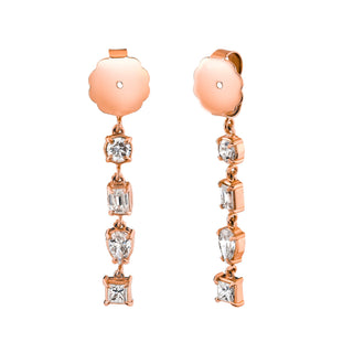 Diana 4-Diamond Drop Earring Backing Rose Gold Pair Lab-Created by Logan Hollowell Jewelry