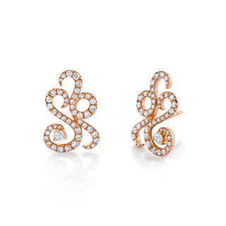Enigma Smoke Studs Rose Gold Pair  by Logan Hollowell Jewelry