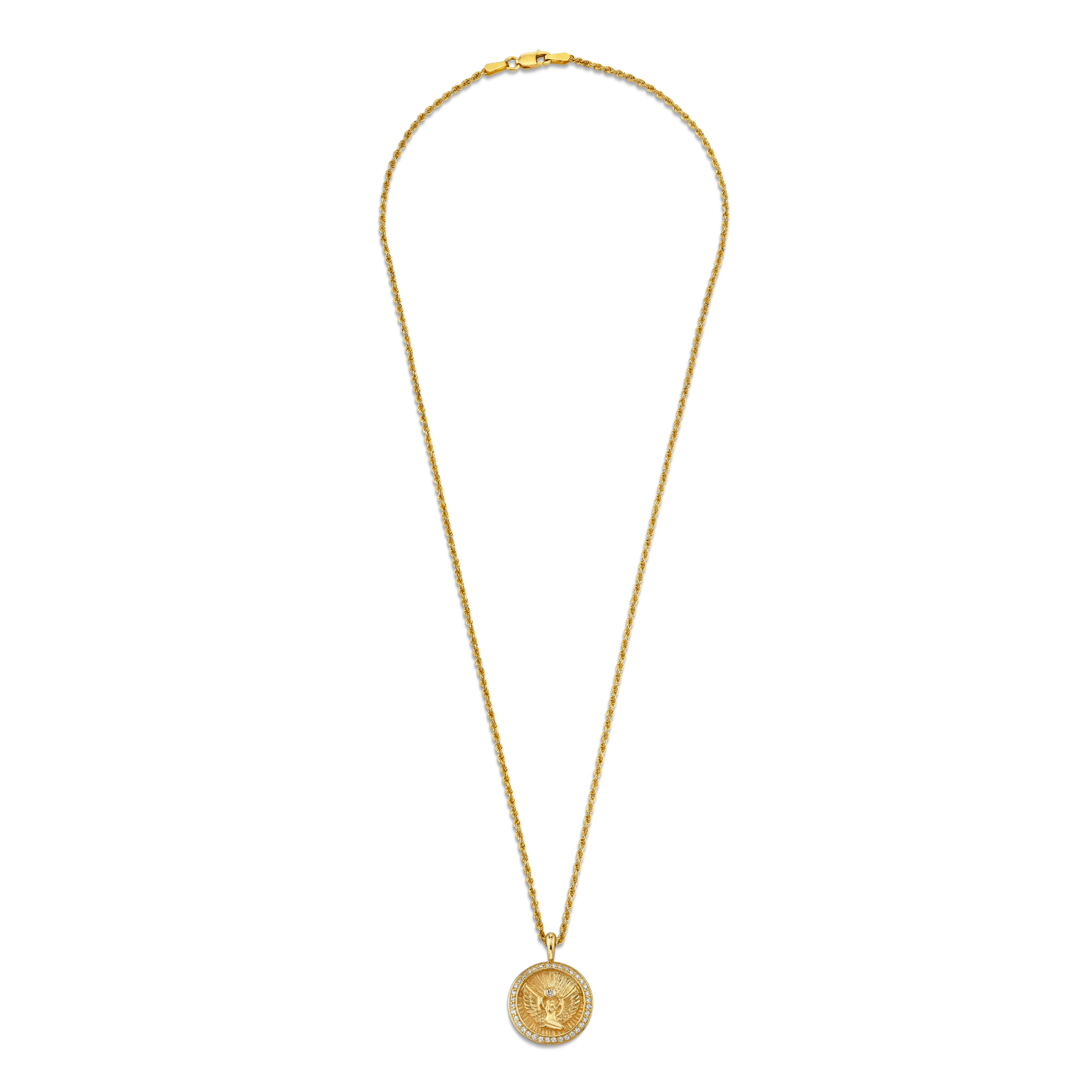 Mini Lady Isis Diamond Pavé Halo Coin Pendant | Ready to Ship by Logan Hollowell Jewelry