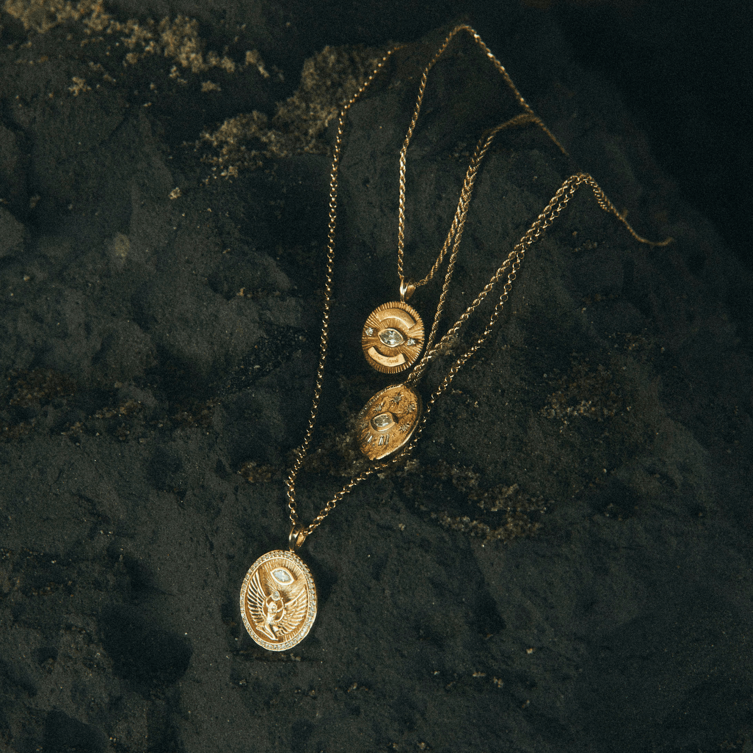 Isis Diamond Pavé Halo Coin Pendant | Ready to Ship by Logan Hollowell Jewelry