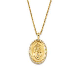18k Burning Heart Diamond Pendant | Ready to Ship Yellow Gold   by Logan Hollowell Jewelry