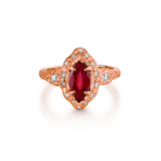 Baby Queen Marquise Ruby Ring Rose Gold 3  by Logan Hollowell Jewelry