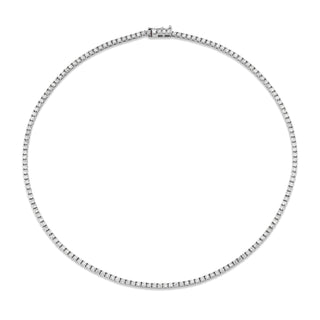 18k LH Petite White Diamond Tennis Choker White Gold 14"  by Logan Hollowell Jewelry