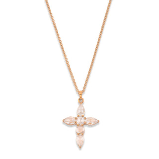 Rose Cut Diamond Faith Pendant Necklace Rose Gold 16-18"  by Logan Hollowell Jewelry