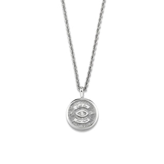 Mini Call On Your Angels Coin Necklace White Gold 16"  by Logan Hollowell Jewelry