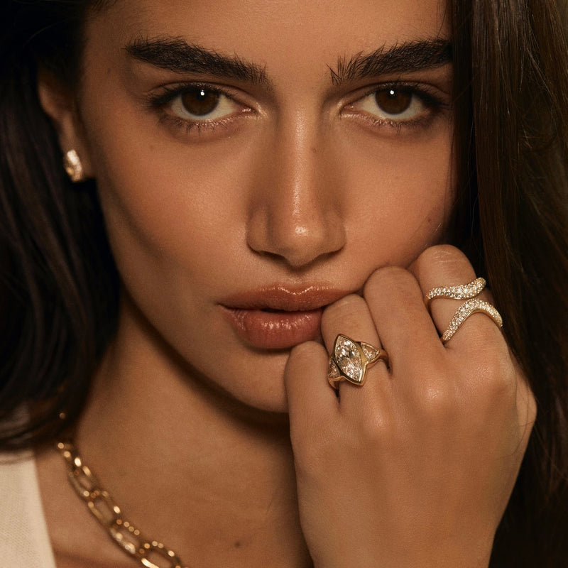 Enigma Pavè Diamond Axis Ring by Logan Hollowell Jewelry