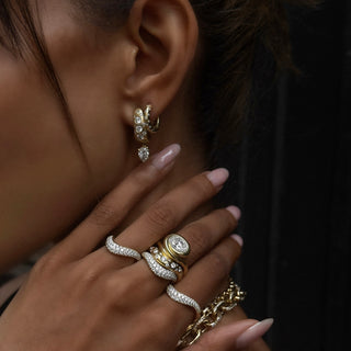 Enigma Oracle Set Diamond Wave Band by Logan Hollowell Jewelry