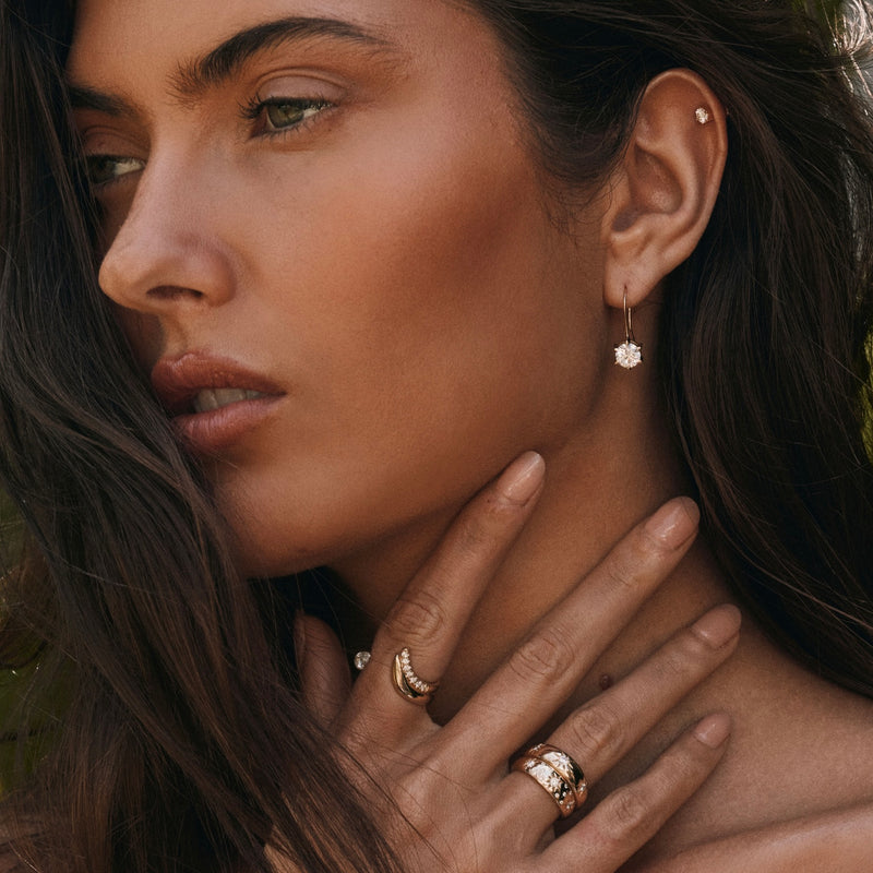 Solar Flare Diamond Drop Earrings by Logan Hollowell Jewelry