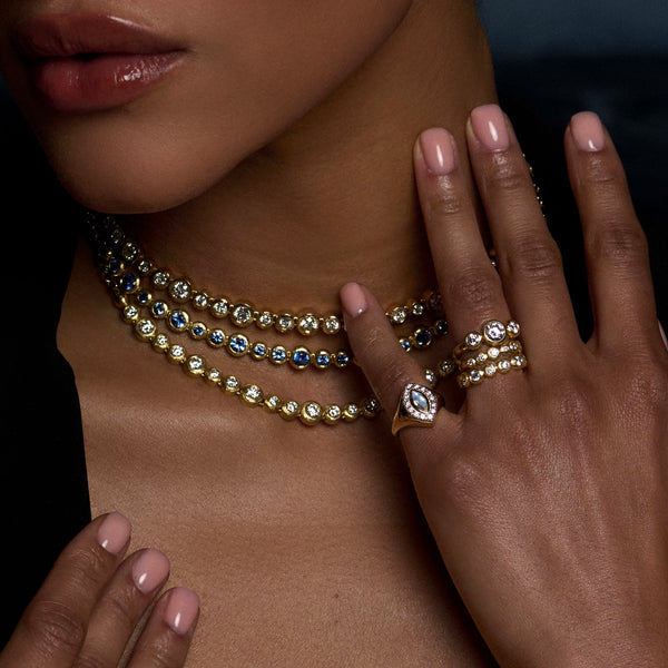 Diamond Bubble Trinity Ring by Logan Hollowell Jewelry