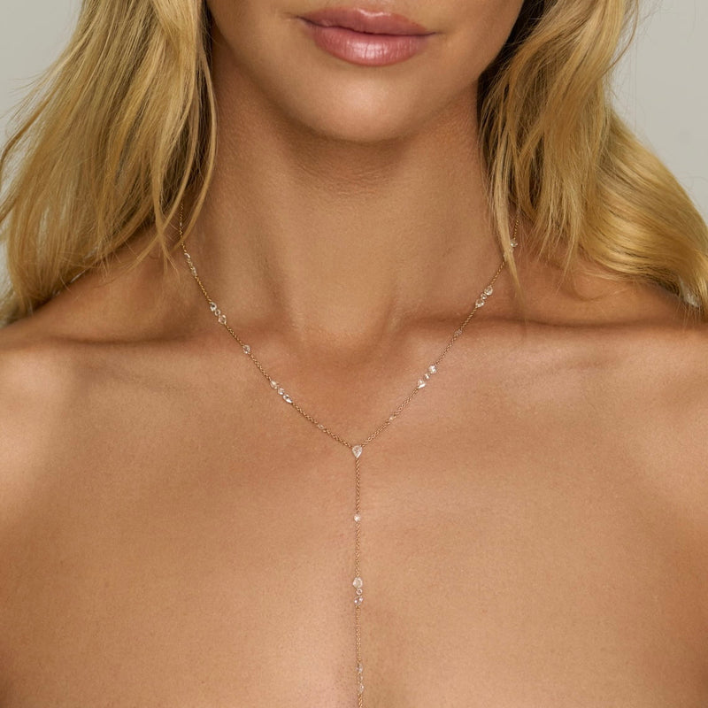 Petite Eau de Rose Cut Iris Lariat by Logan Hollowell Jewelry