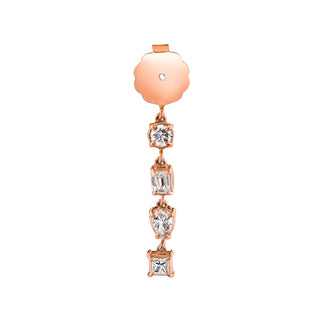 Diana 4-Diamond Drop Earring Backing Rose Gold Single Lab-Created by Logan Hollowell Jewelry
