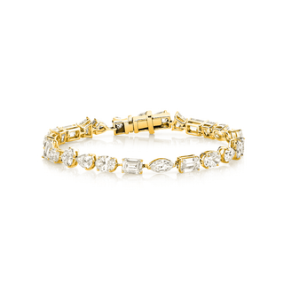 Polyhymnia Multi Shape Diamond Bracelet Yellow Gold   by Logan Hollowell Jewelry