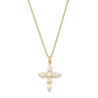 Rose Cut Diamond Faith Pendant Necklace Yellow Gold 16-18"  by Logan Hollowell Jewelry