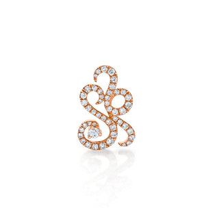 Enigma Smoke Studs Rose Gold Single Left  by Logan Hollowell Jewelry