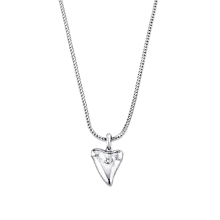 Guardian Shark Tooth Pendant Necklace Silver 20"  by Logan Hollowell Jewelry