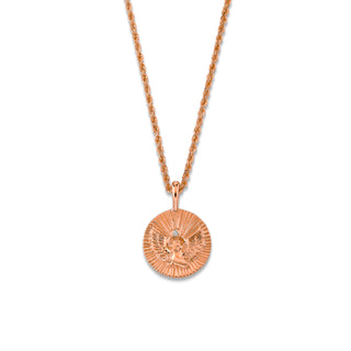 Mini Lady Isis Coin Pendant Necklace Rose Gold 18"  by Logan Hollowell Jewelry