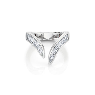 Baguette Diamond Tusk Ring White Gold 3.0  by Logan Hollowell Jewelry