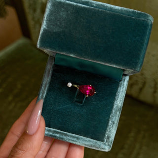 Ember Rubellite and Diamond Nexus Ring by Logan Hollowell Jewelry