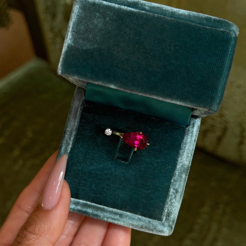 Ember Rubellite and Diamond Nexus Ring