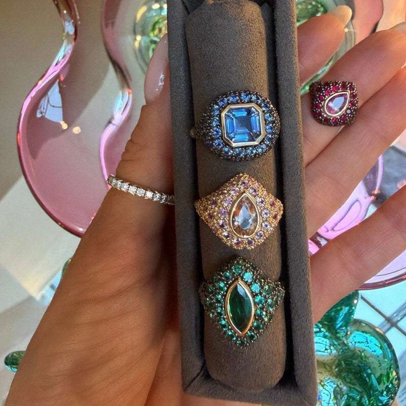 Emerald Pop Rocks Ring by Logan Hollowell Jewelry