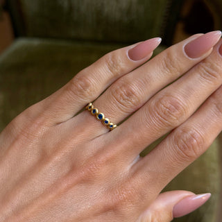 Petite Blue Sapphire Bubble Ring by Logan Hollowell Jewelry