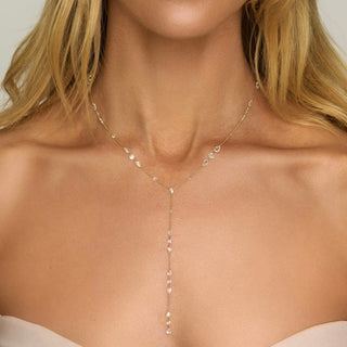 Eau de Rose Cut Iris Lariat by Logan Hollowell Jewelry