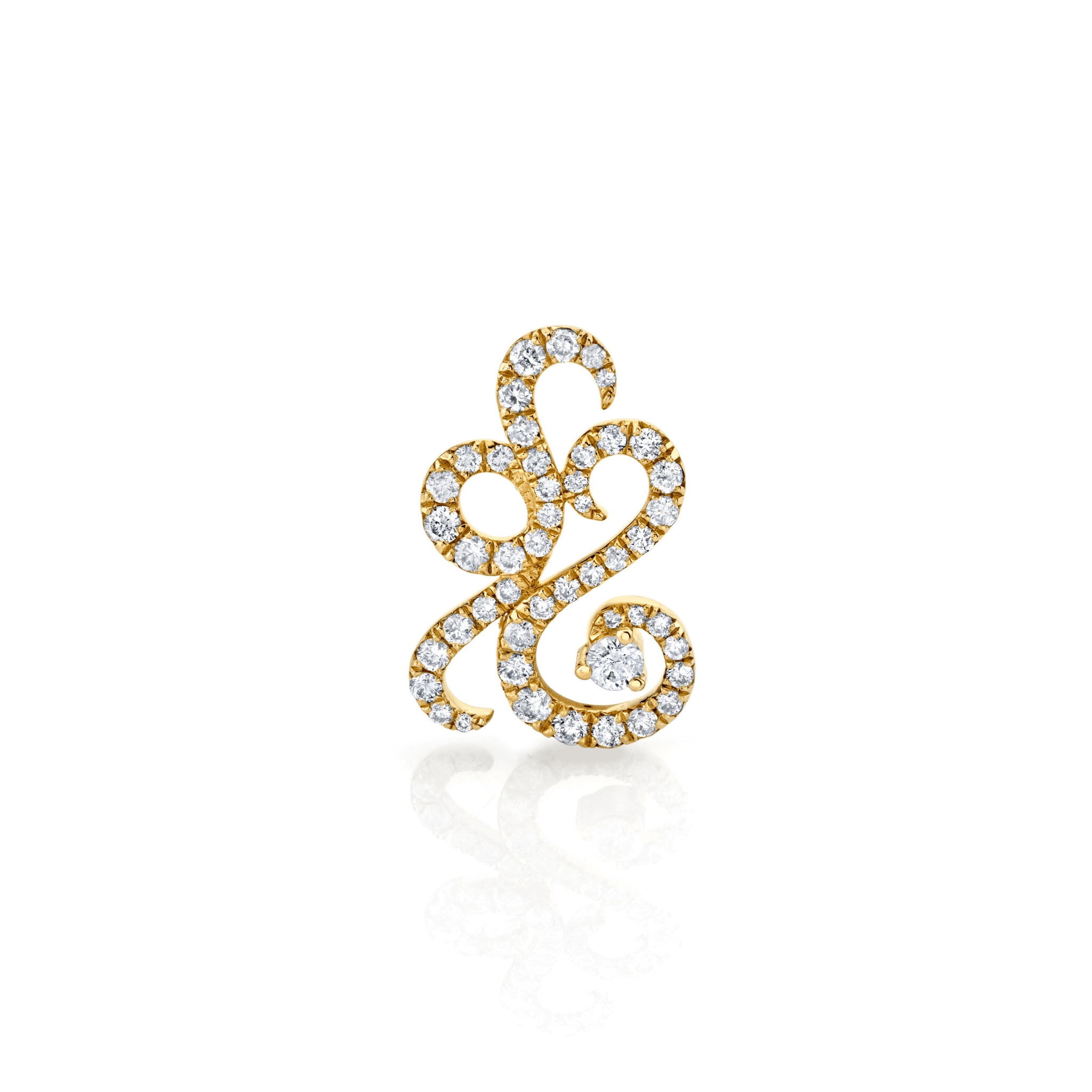 Enigma Smoke Stud Yellow Gold Single Right by Logan Hollowell Jewelry