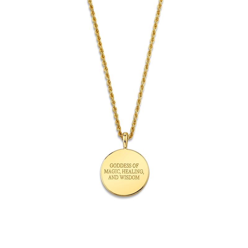 Mini Lady Isis Diamond Pavé Halo Coin Pendant by Logan Hollowell Jewelry